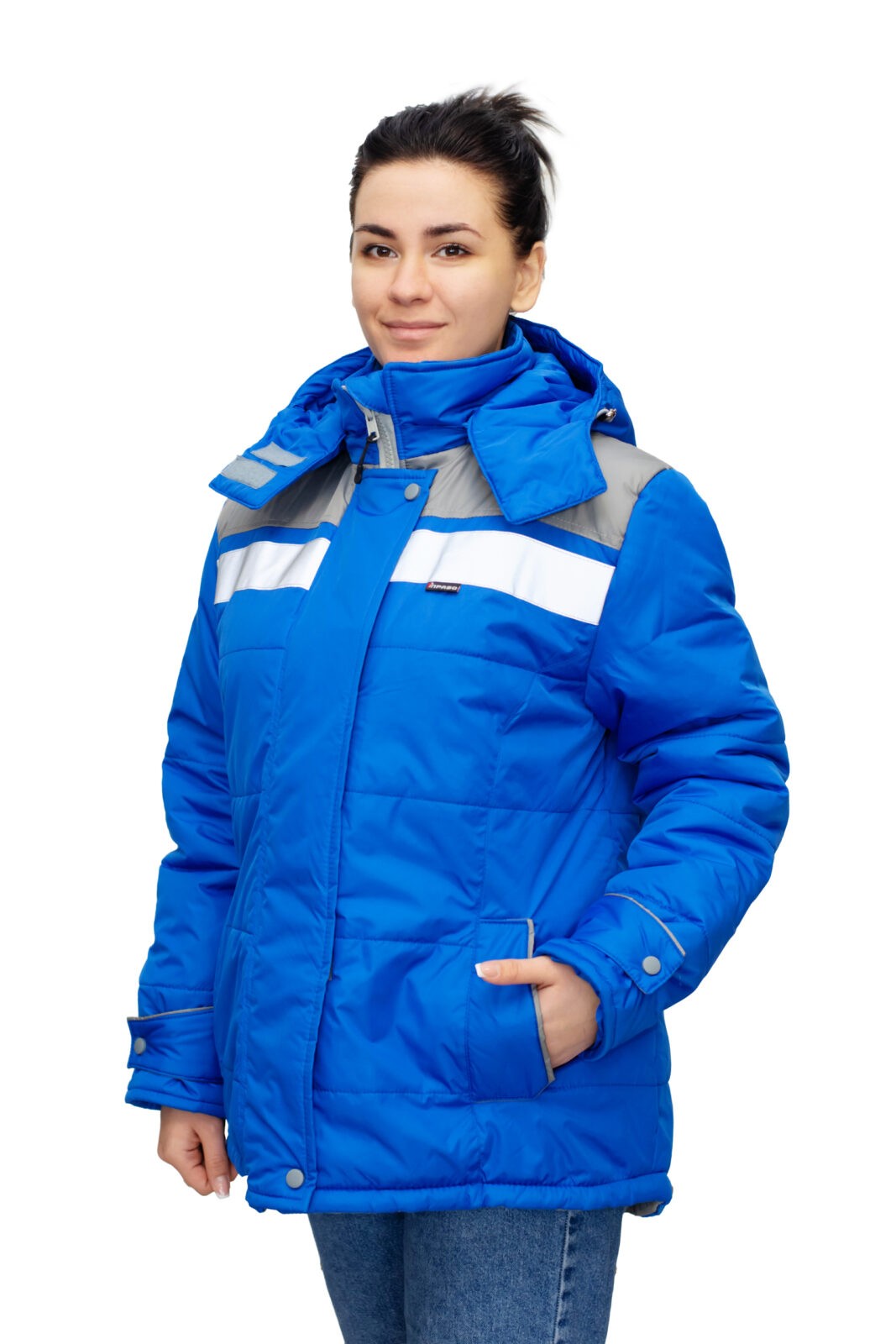 Куртка женская утепленная с СОП №311 (василек/серый)